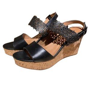 Caslon Wedges with Flower Cut Out - Black Size 8M LIKE NEW